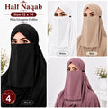 Plain Georgette Chiffon Half Naqab for Women (Pack of 4)