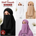 Plain Georgette Chiffon Half Naqab for Women (Pack of 4)
