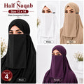 Plain Georgette Chiffon Half Naqab for Women (Pack of 4)