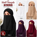 Plain Georgette Chiffon Half Naqab for Women (Pack of 5)