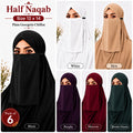 Plain Georgette Chiffon Half Naqab for Women (Pack of 6) comfortable elegant half naqab