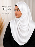 Munna Satin Hijab – Elegant White Premium Glossy Finish Headscarf for Women