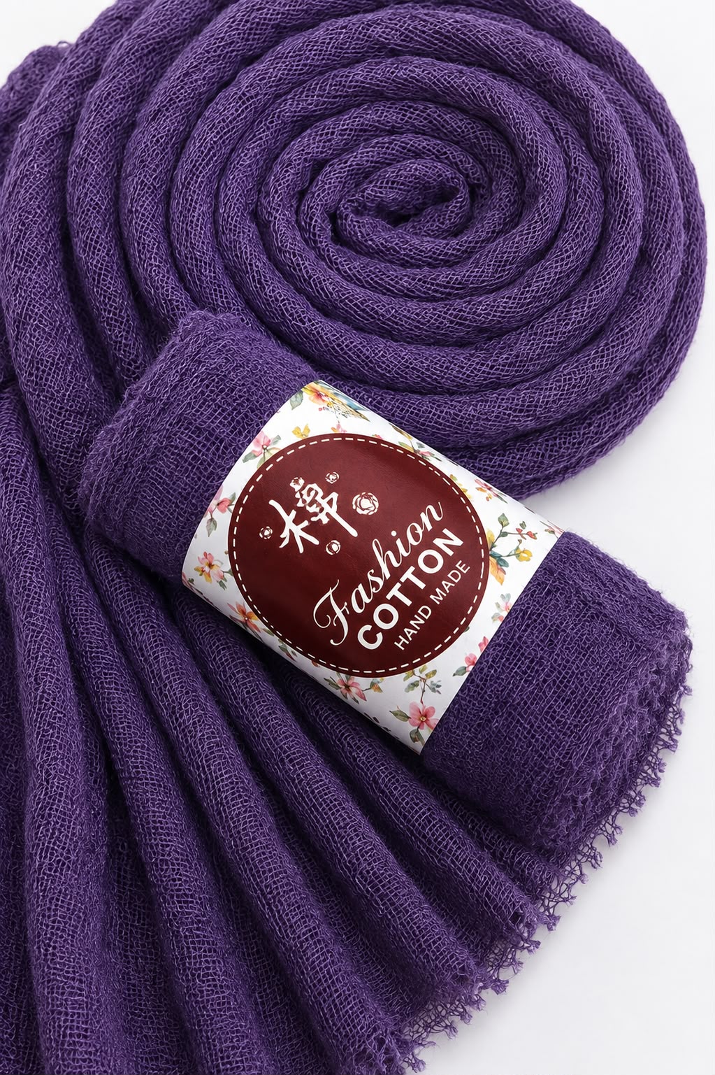 Everyday Crinkle Cotton Hijab – No Ironing Needed purple all-day wear