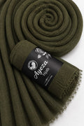 Everyday Crinkle Cotton Hijab – No Ironing Needed Olive Green color all-day comfort