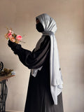 premium munna satin hijab silver