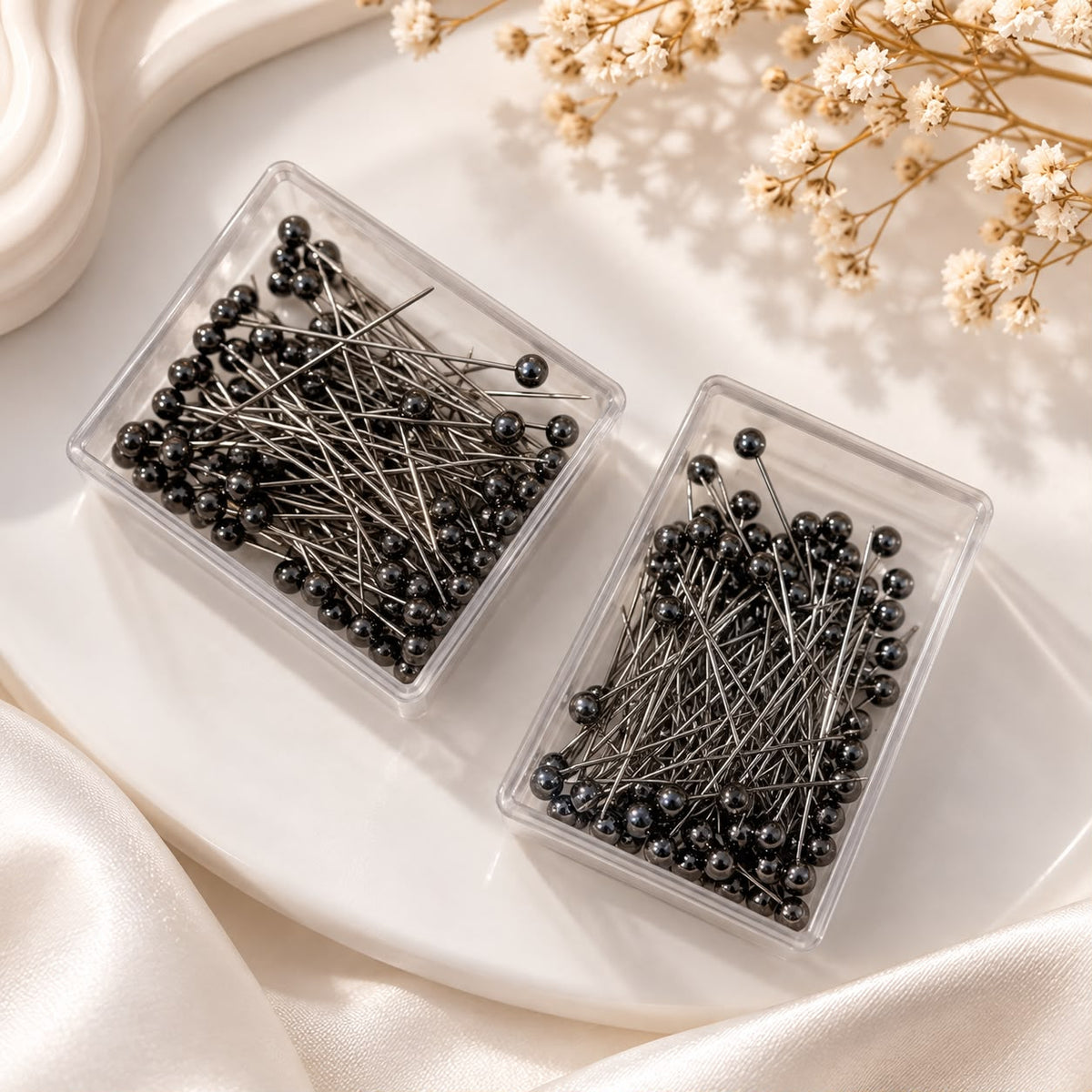 Premium Pure Black 200 Pearl pin 2 box
