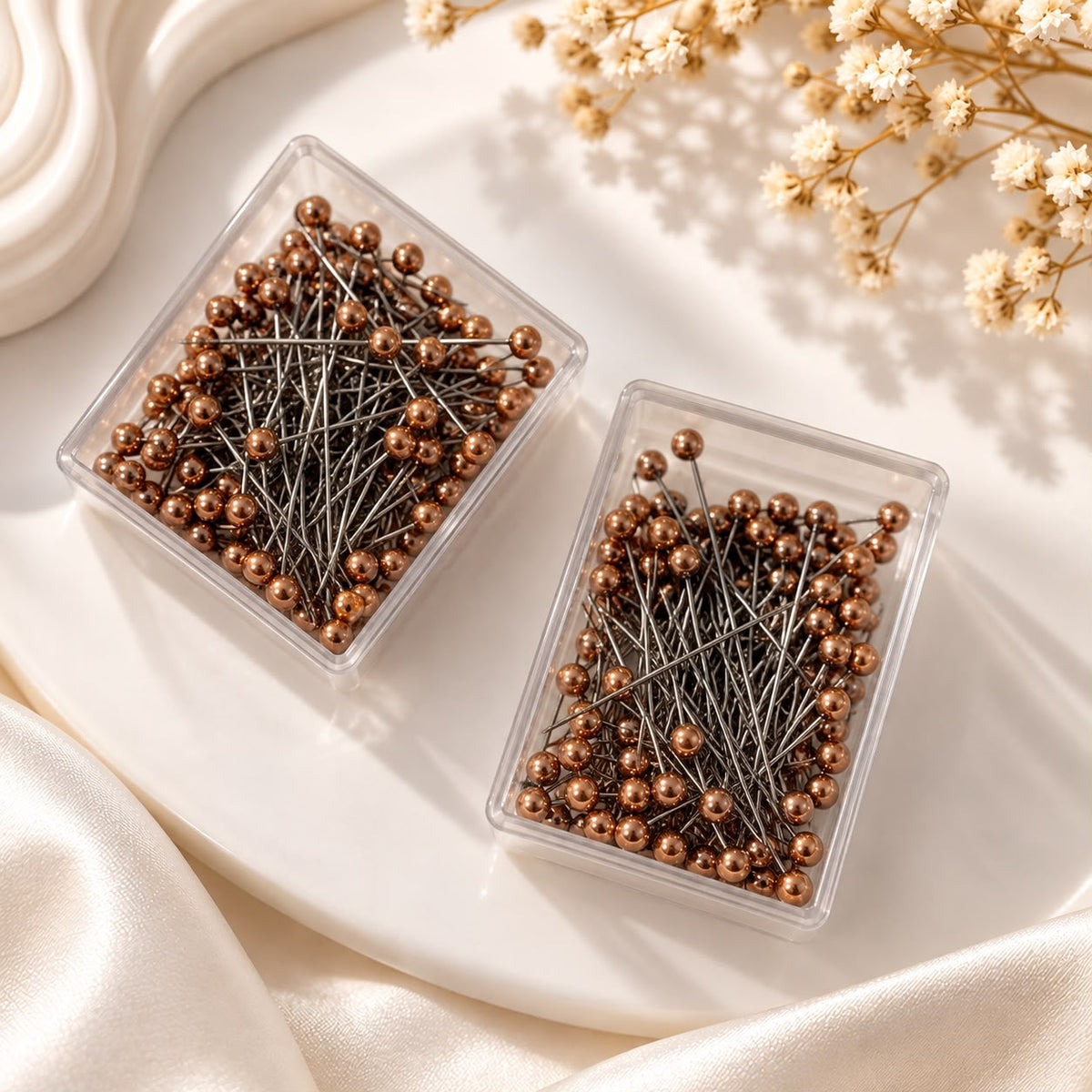 Premium Rose Gold 200 Pearl pin 2 box