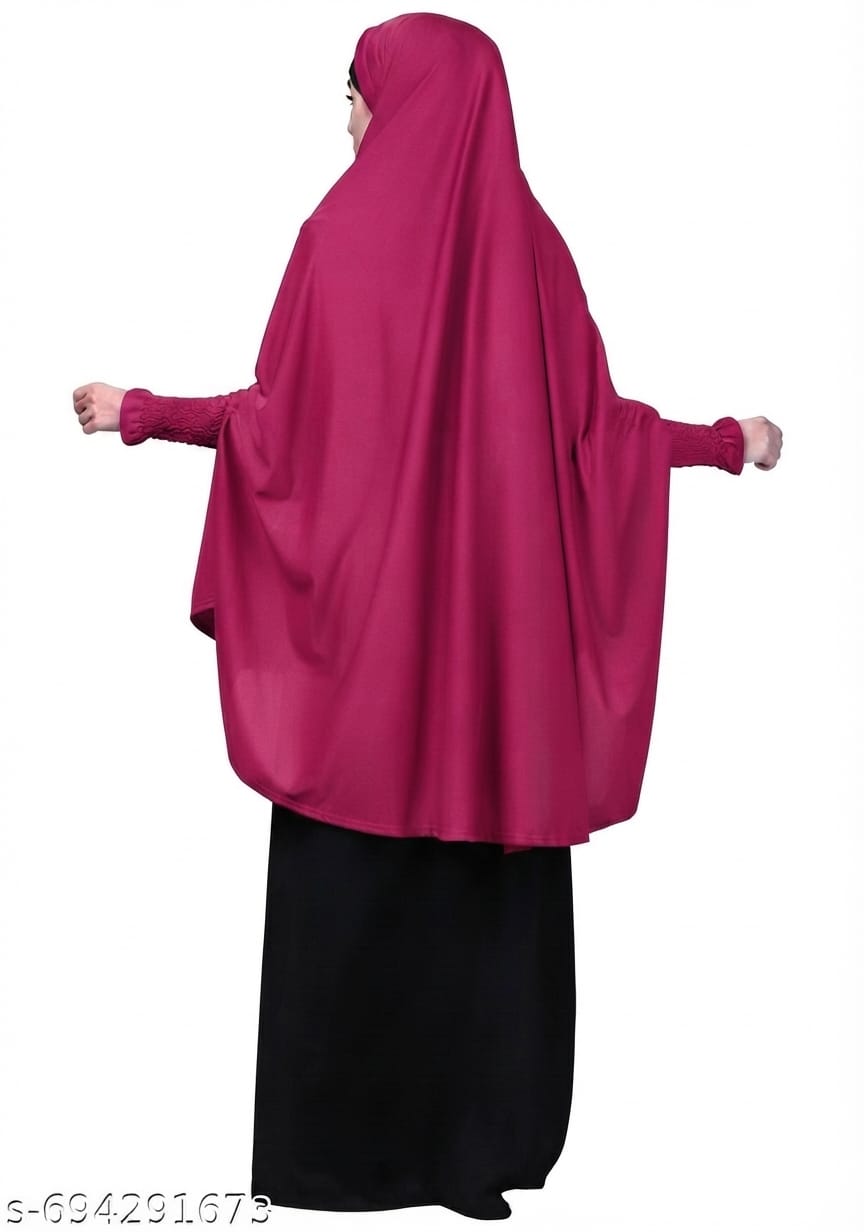 Elegant Magenta Long Khimar – Premium Overhead Hijab