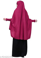 Elegant Magenta Long Khimar – Premium Overhead Hijab