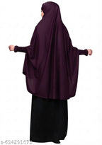 Deep Plum Smocked Cuff Khimar