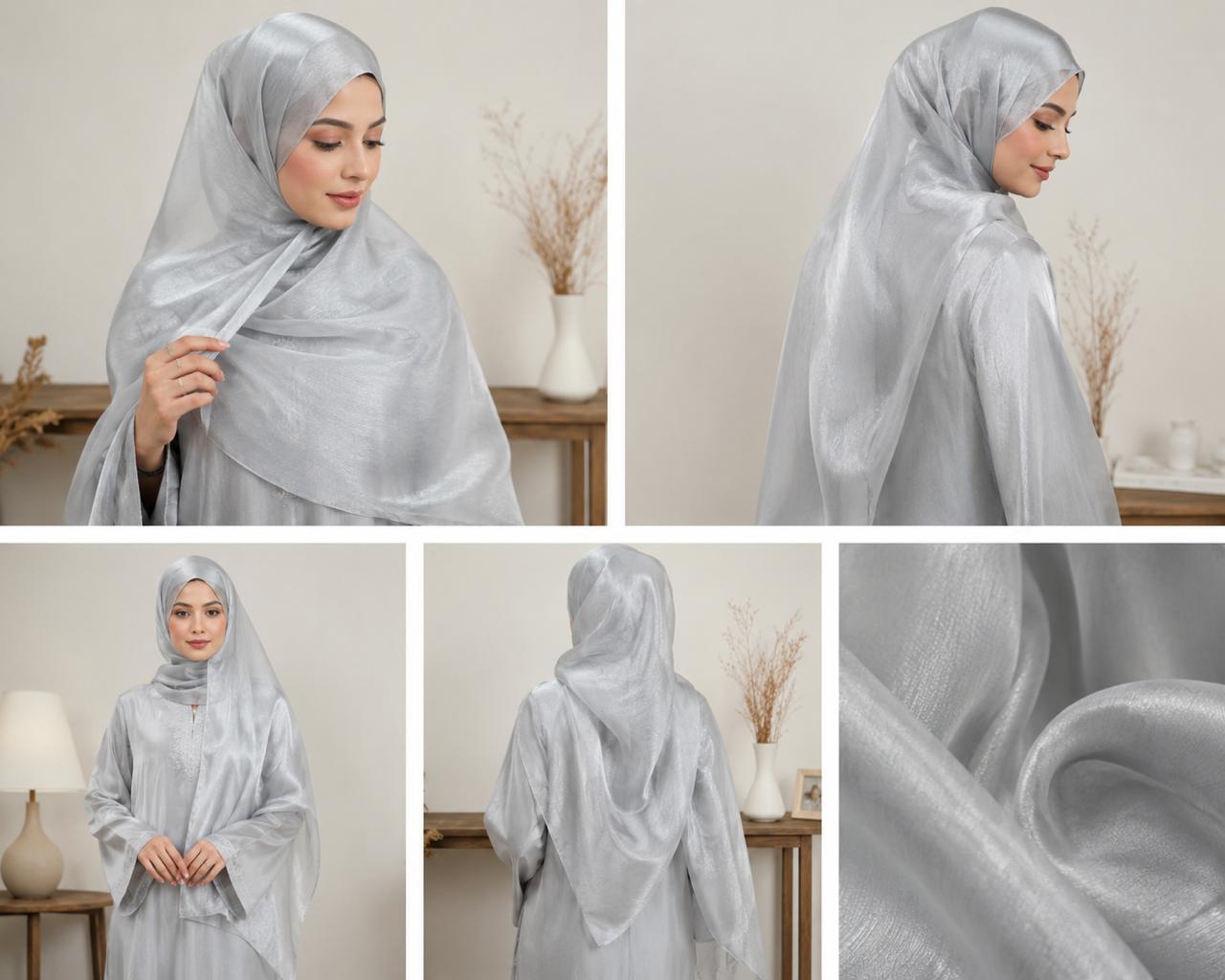 Crystal Glass Organza Shimmer Hijab