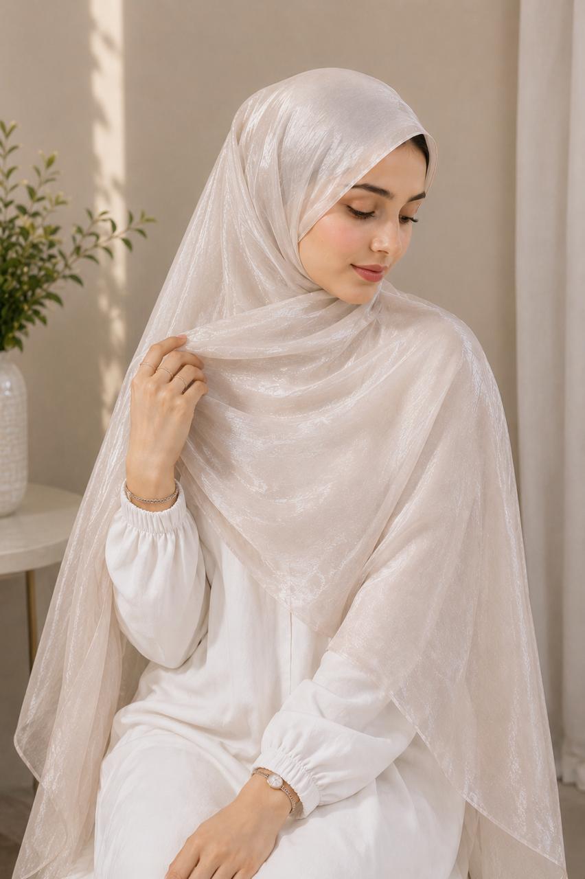 Premium Organza Hijab for Women – High-Shine