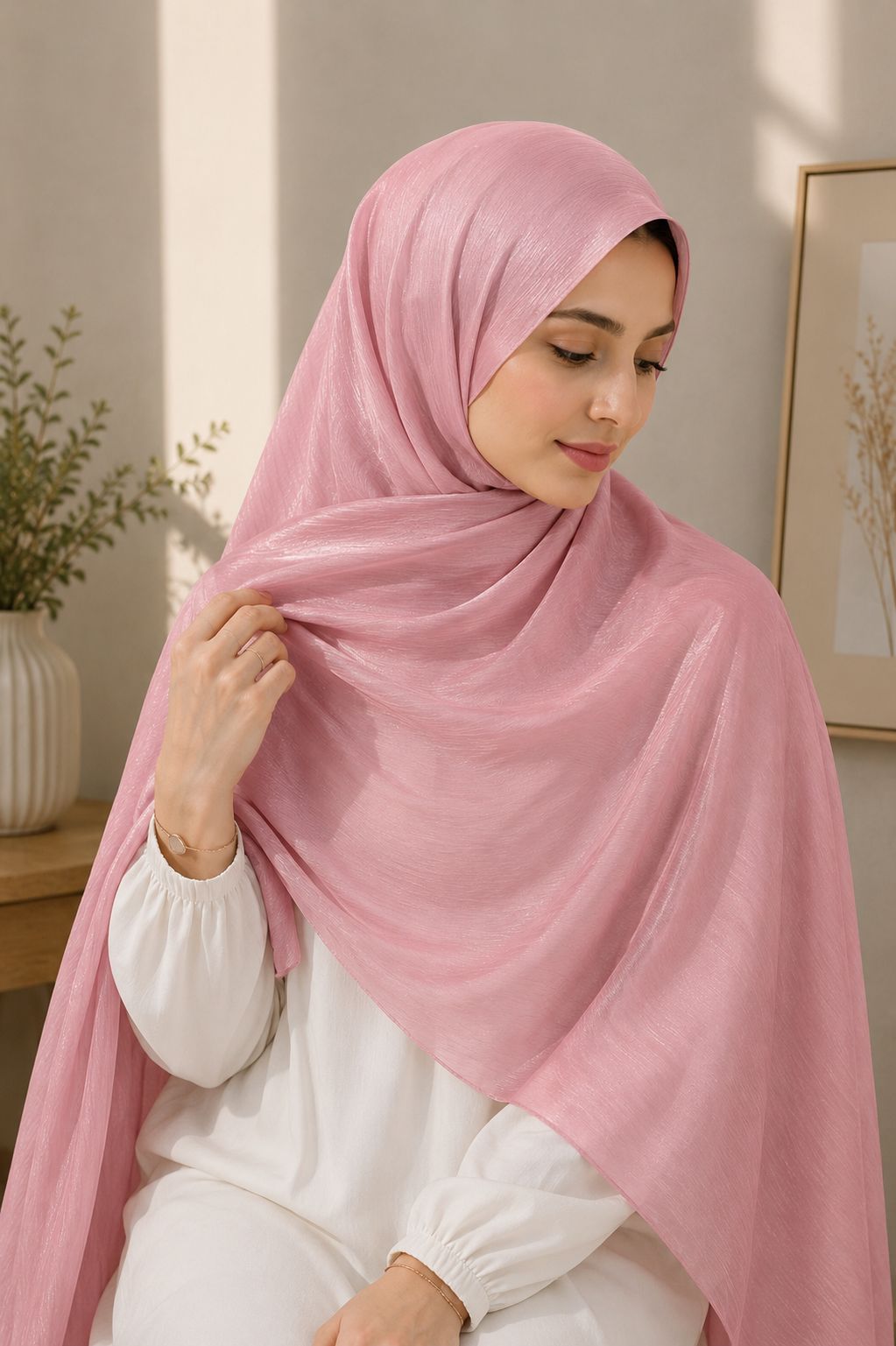 Premium Shimmer Organza Hijab for Women