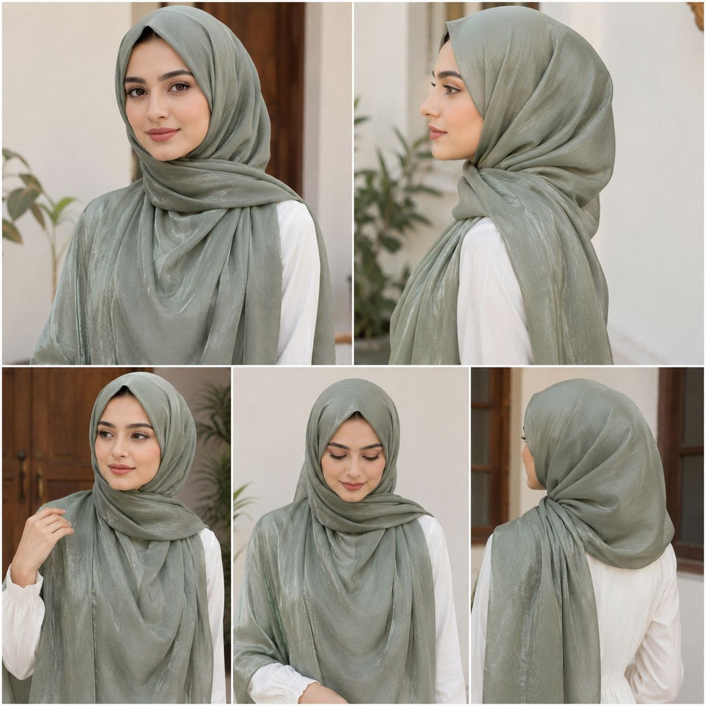 Luxury Crystal Organza Shimmer Hijab