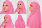Premium Pink Lace Handwork Hijab