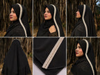 Premium Black Lace Handwork Hijab