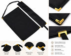 Saudi Style Premium Black Niqab Nose Piece with Golden Accents & Stretchable Strap