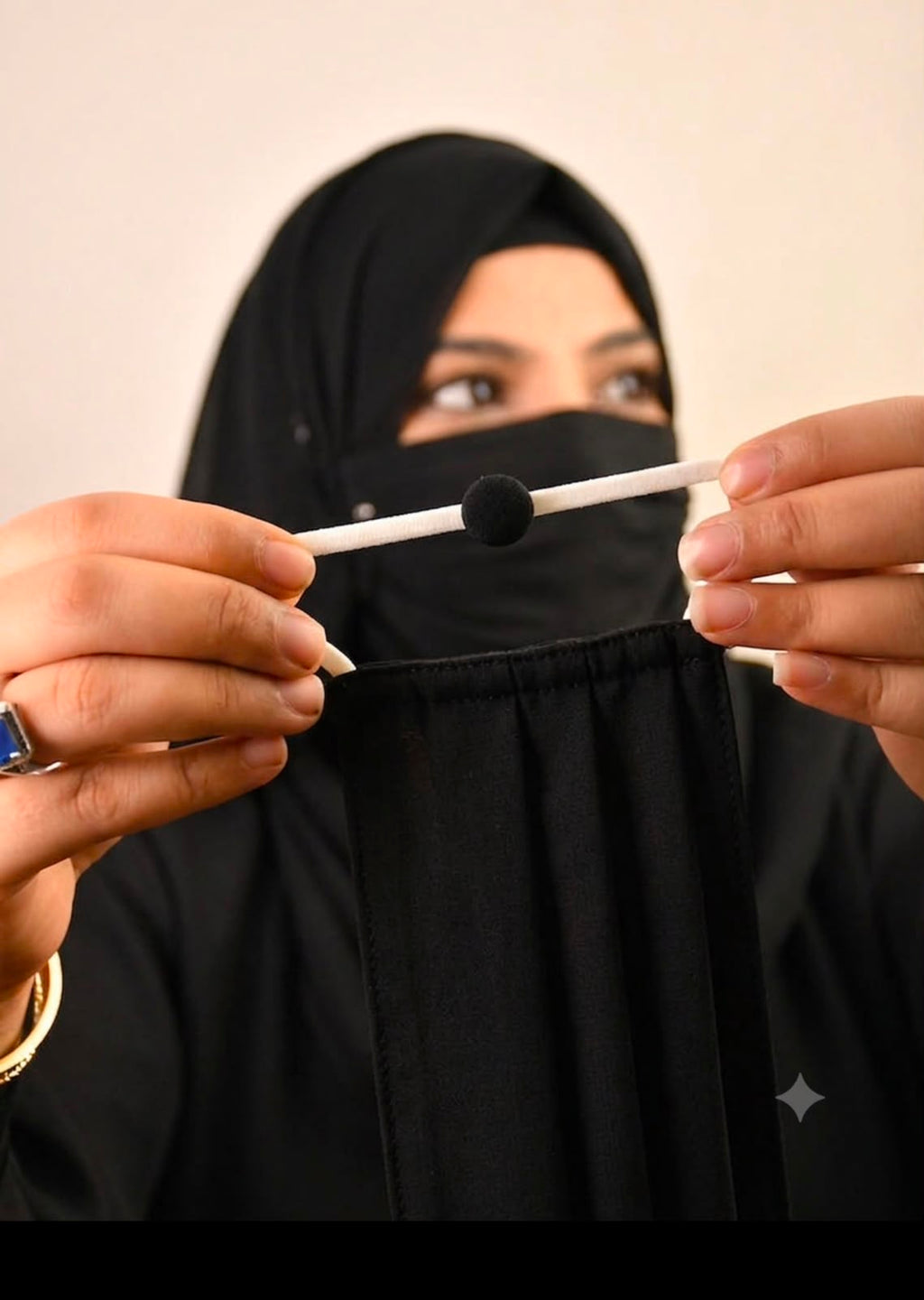 Plain Daily Wear Hijab Friendly Black Mask
