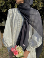 Black Organza Shimmer Hijab
