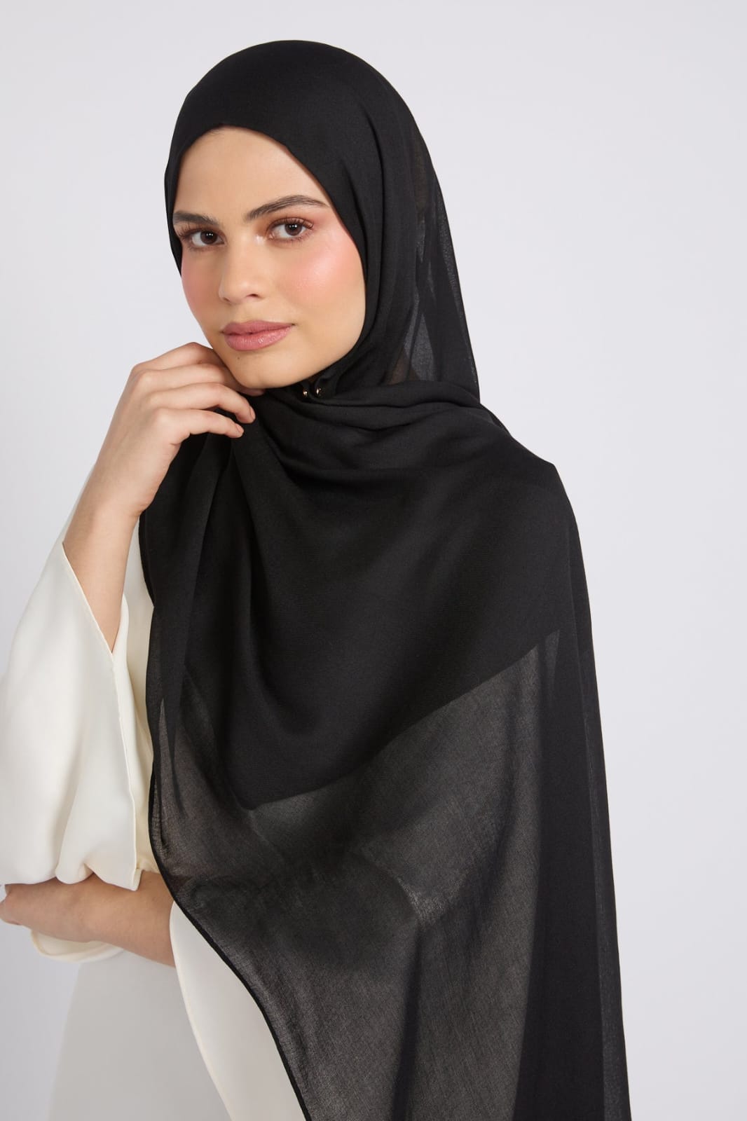 Premium Cotton Modal Hijab - Black