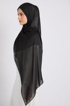 Premium Cotton Modal Hijab - Black