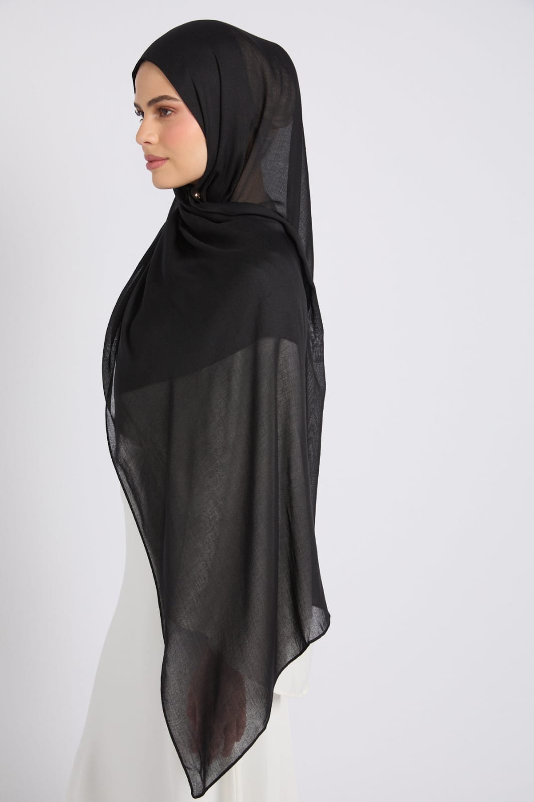 Premium Cotton Modal Hijab - Black