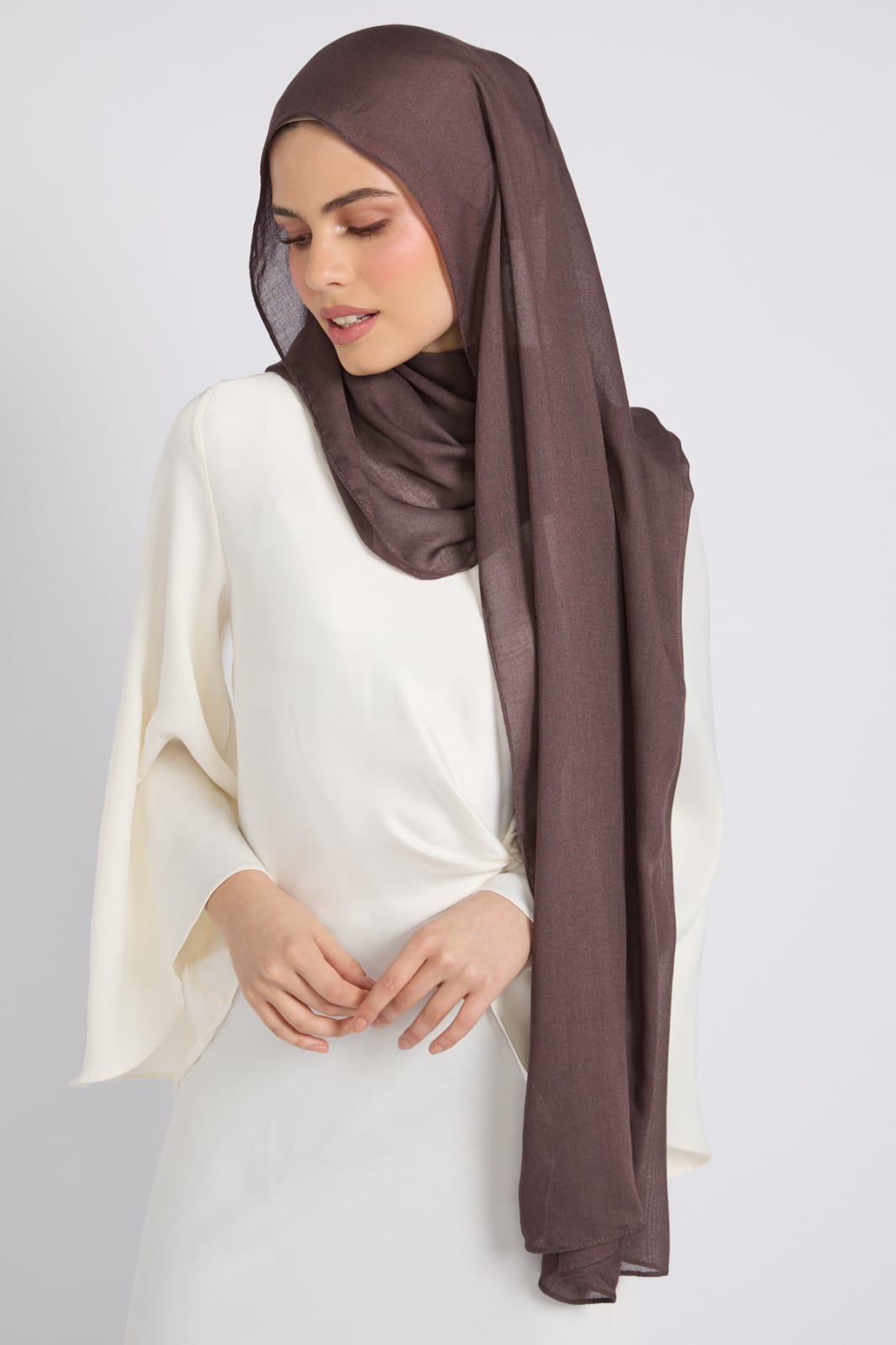 Premium Cotton Modal Hijab - Plum Truffle