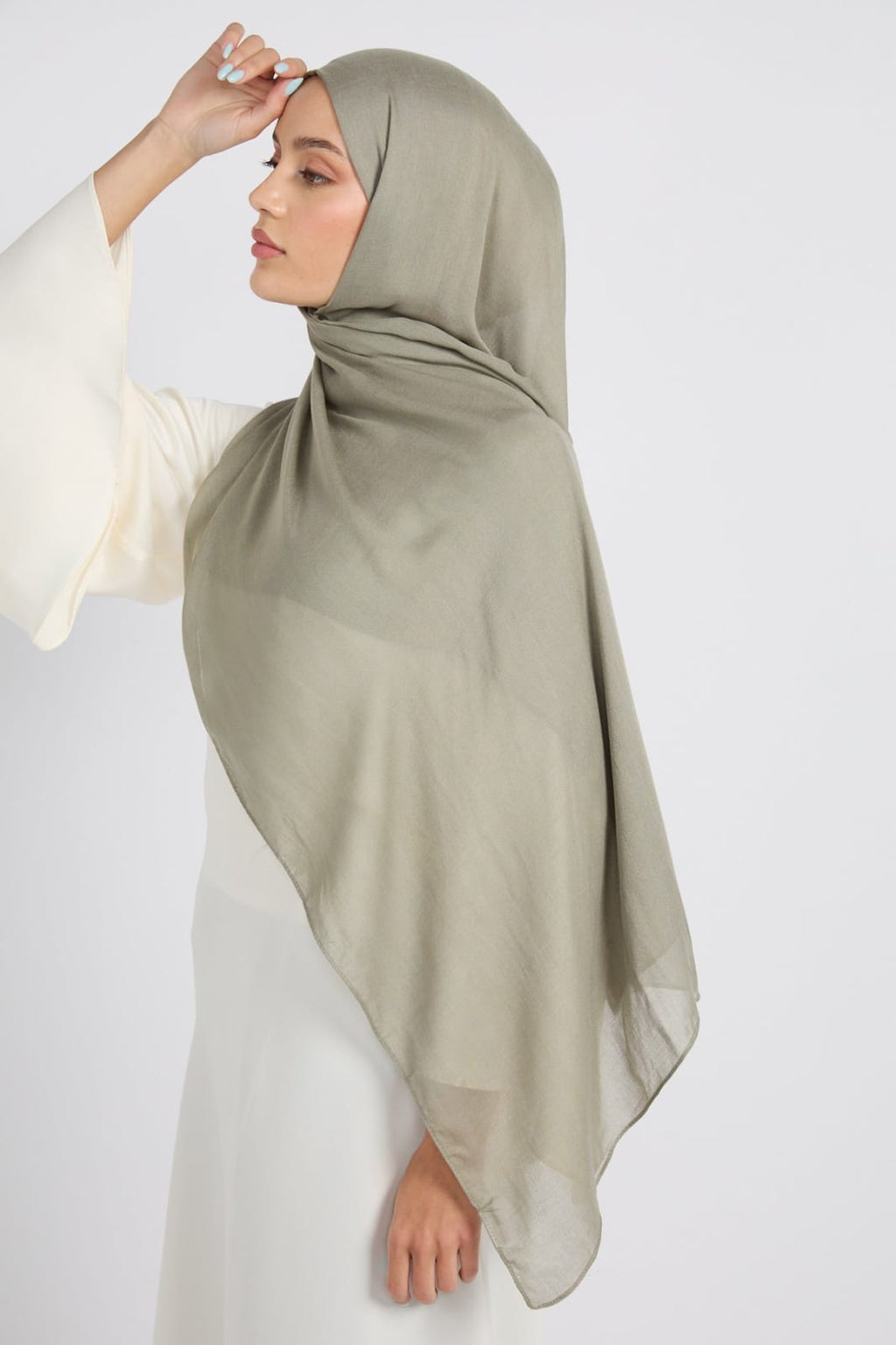 Premium Cotton Modal Hijab - Sea Grass
