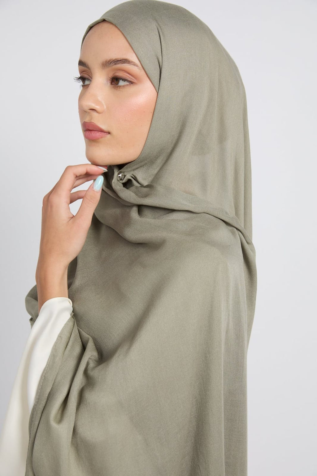 Premium Cotton Modal Hijab - Sea Grass