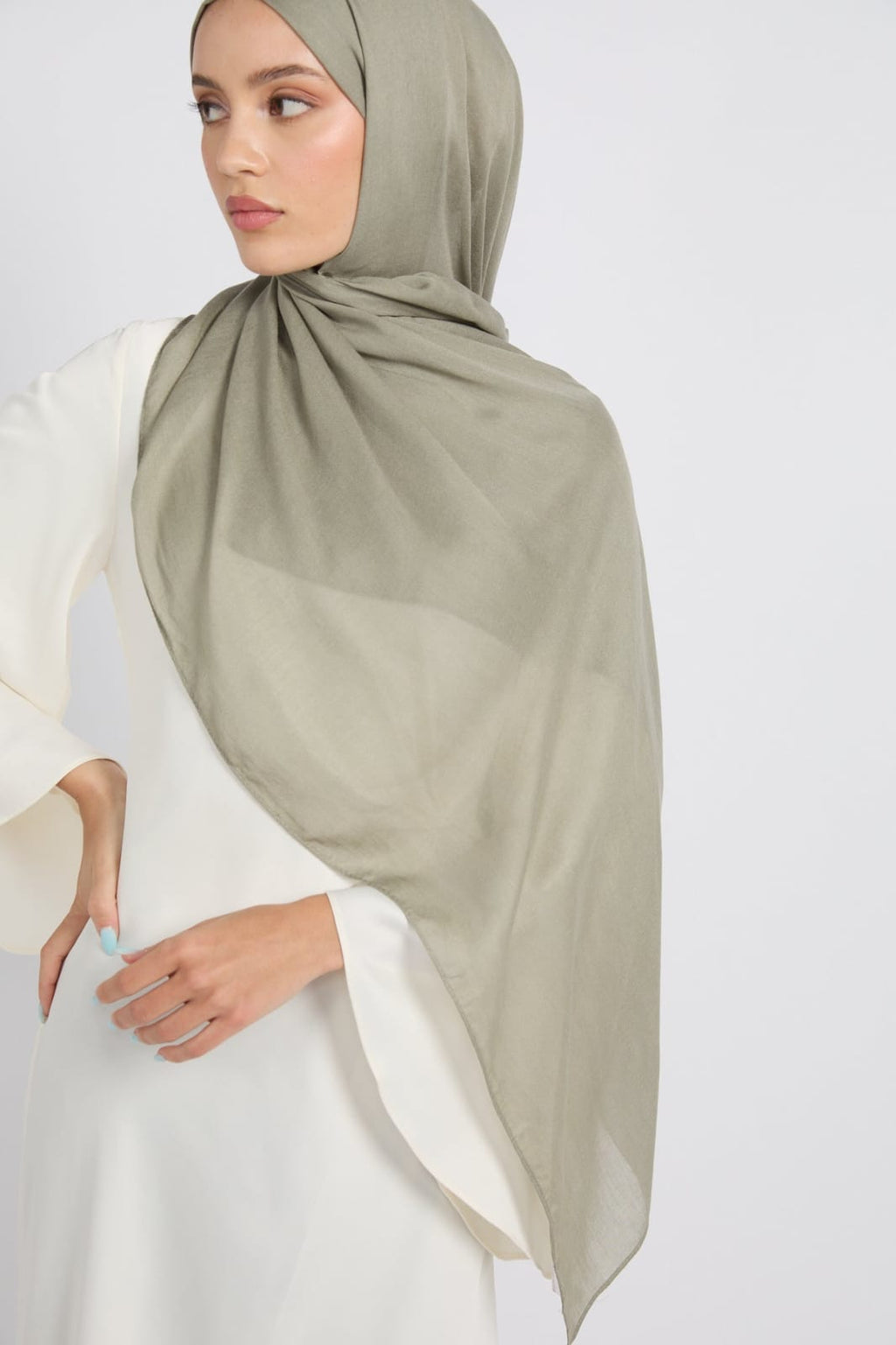 Premium Cotton Modal Hijab - Sea Grass