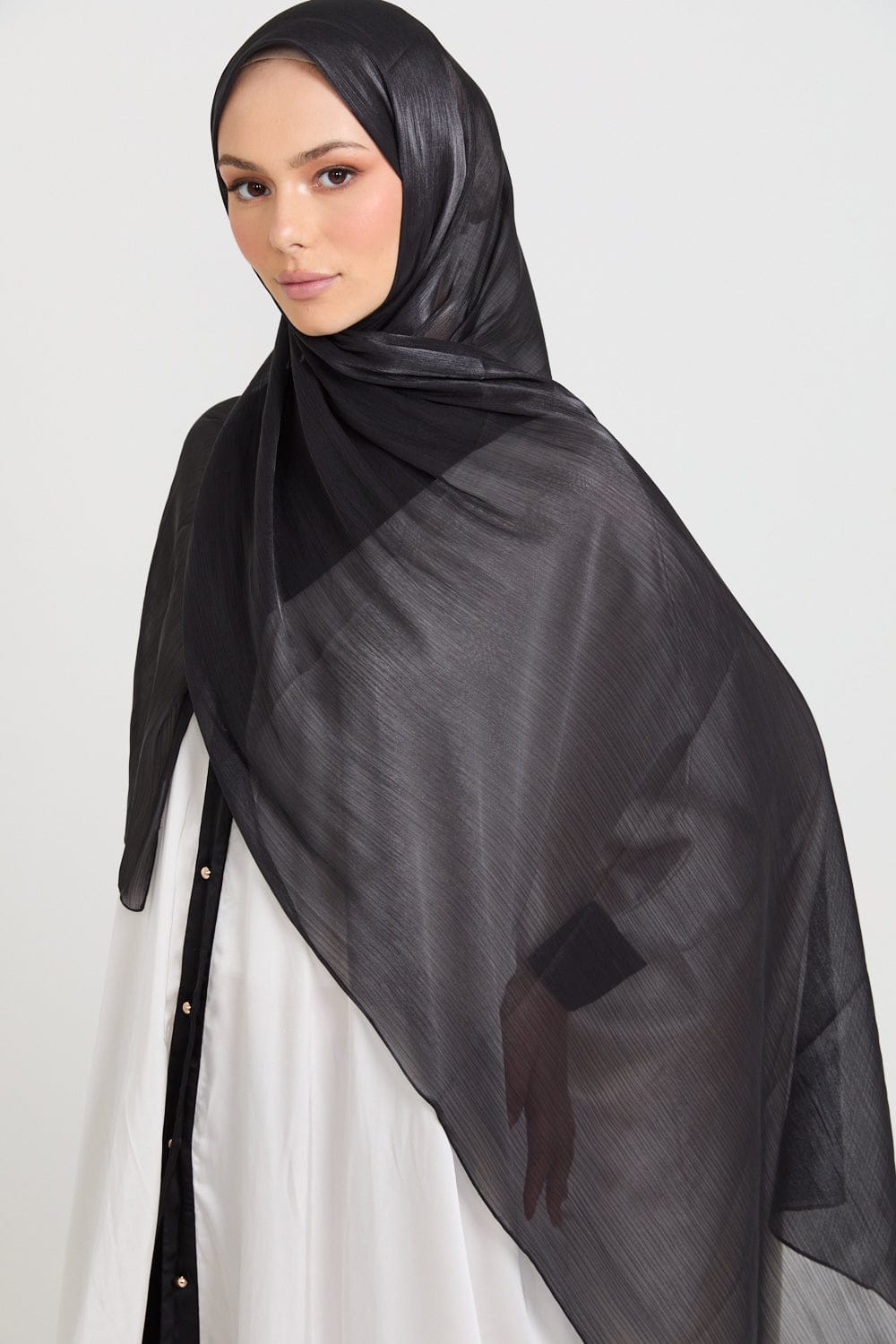 Premium Luxury Organza black hijab