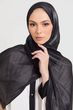Premium Luxury Organza black hijab