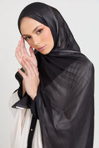 Premium Luxury Organza black hijab