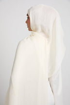 Premium Luxury Organza Hijab - Ivory White