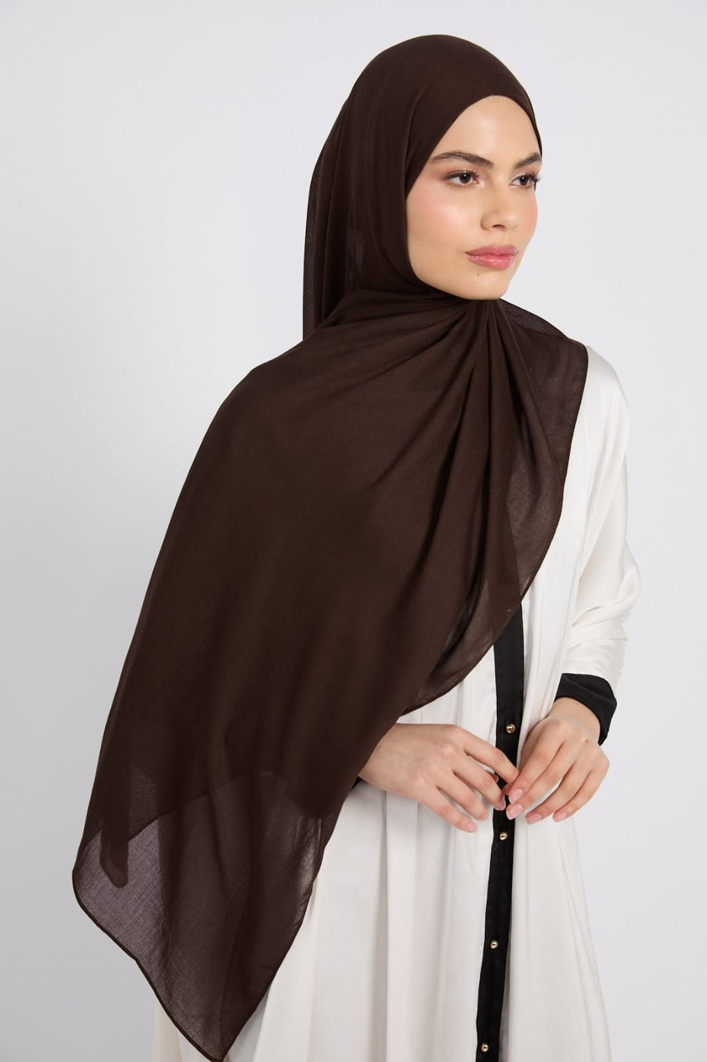 Premium Cotton Modal Hijab - Chocolate Plum