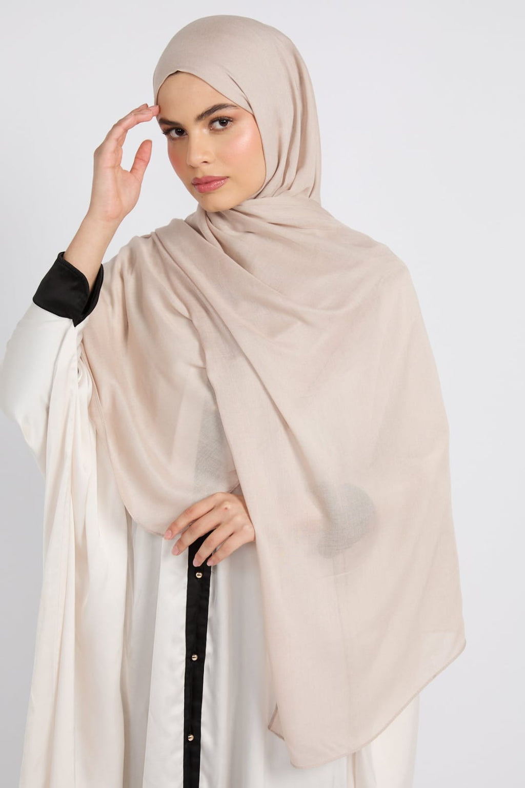 Premium Cotton Modal Hijab - Feather Grey