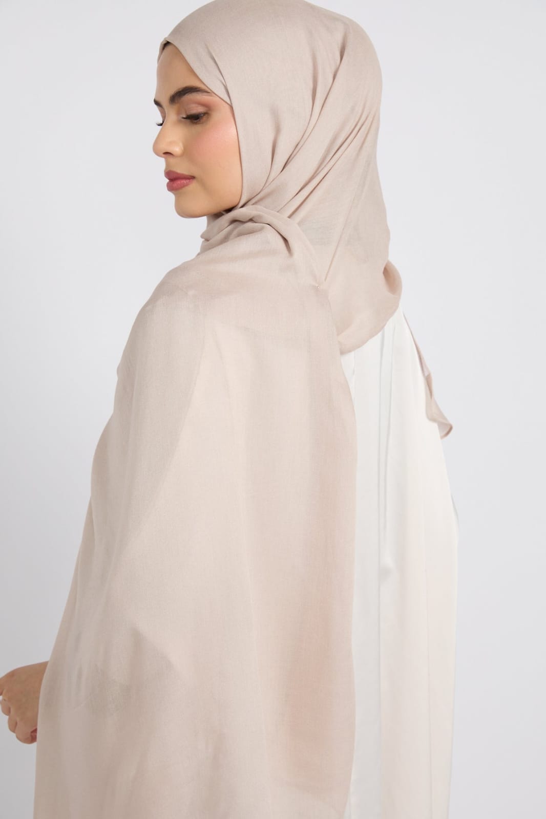 Premium Cotton Modal Hijab - Feather Grey
