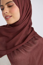 Premium Cotton Modal Hijab - Mahogany
