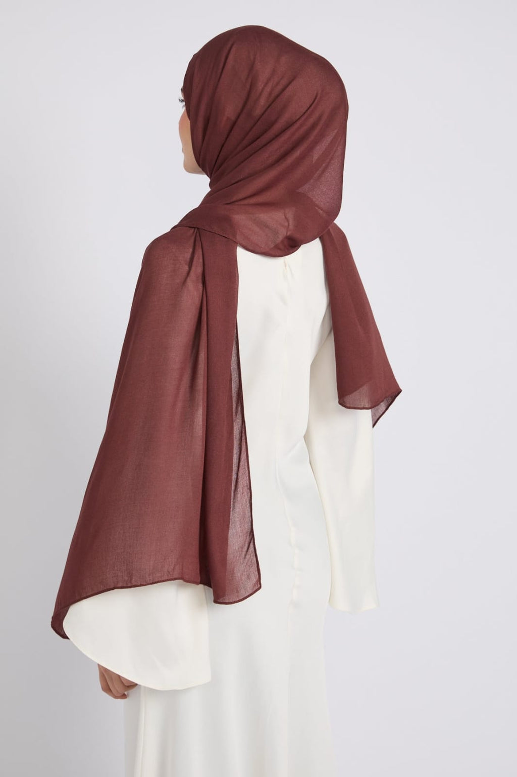 Premium Cotton Modal Hijab - Mahogany