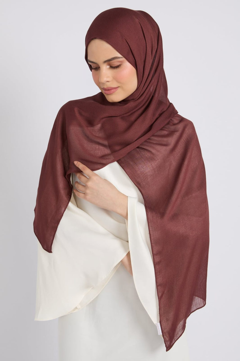 Premium Cotton Modal Hijab - Mahogany