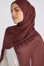 Premium Cotton Modal Hijab - Mahogany