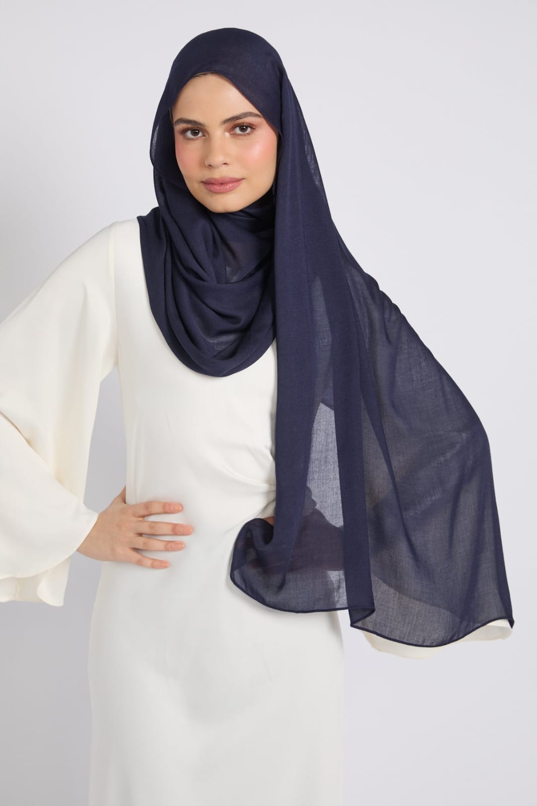 Premium Cotton Modal Hijab - Navy blue