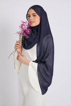 Premium Cotton Modal Hijab - Navy blue