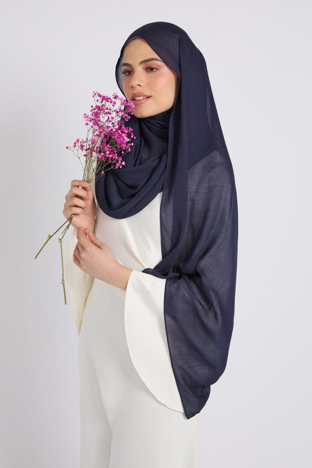 Premium Cotton Modal Hijab - Navy blue