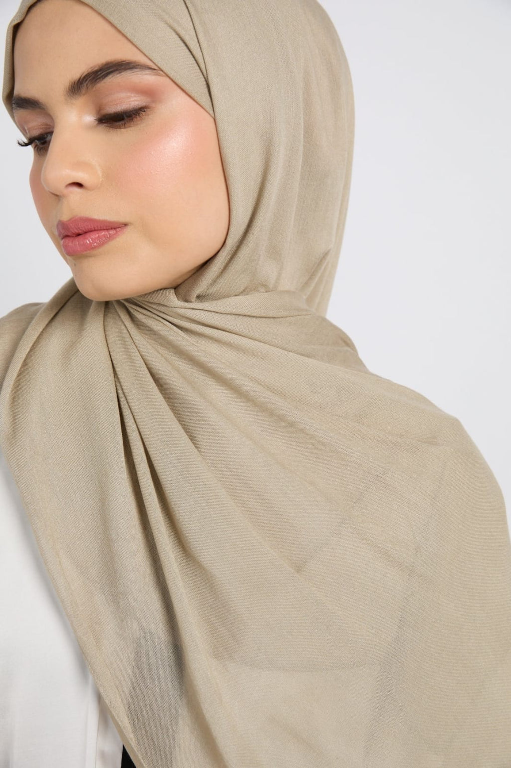 Premium Cotton Modal Hijab - Olive Grey