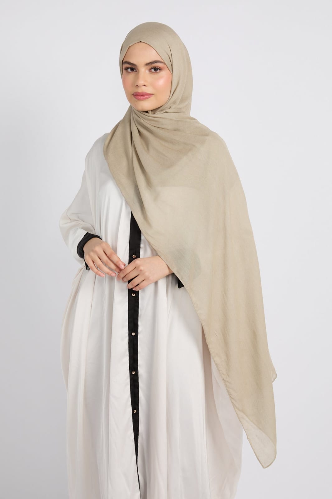 Premium Cotton Modal Hijab - Olive Grey