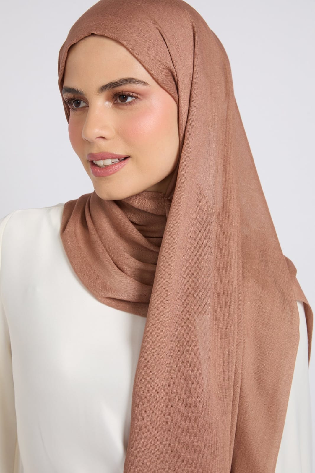 Premium Cotton Modal Hijab - Praline