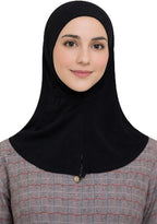 Women's Ninja Black Jersey Cap, Under Female Scarf Neck Covering Hijab Tube Cap