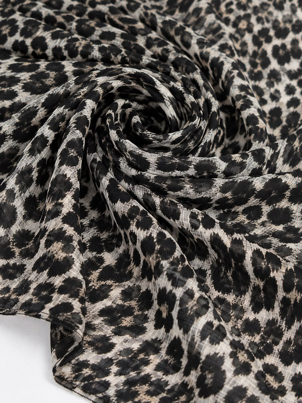 Premium Leopard Print Georgette Hijab | Soft Lightweight Printed Scarf | 185 × 75 cm