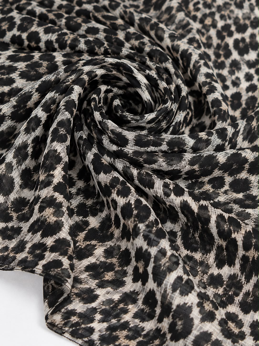 Premium Leopard Print Georgette Hijab | Soft Lightweight Printed Scarf | 185 × 75 cm